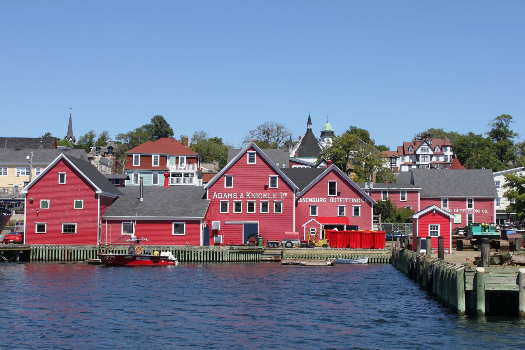 Colourful waterfront buildings in Lunenburg, Nova Scotia